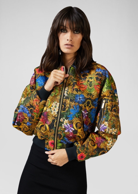 Jacheta Bomber Versace Tropical Baroque Print Dama | GXOLEIS-87